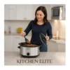 EditionSANI-KE-SC100-12270237-05 Kitchen Elite KE-SC100 6 Qt Slow Cooker, Stainless Steel Ceramic Crock Pot with Glass Lid - Silver