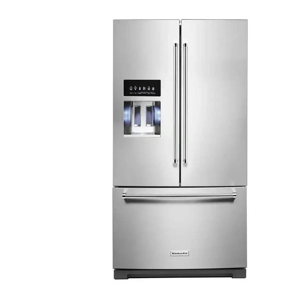 EditionSANI-KRFF577KPS-6534858-01 KitchenAid KRFF577KPS - 36 in. Wide 26.8 cu. ft. Standard-Depth French Door Refrigerator with Exterior Ice and Water Dispenser - Stainless Steel