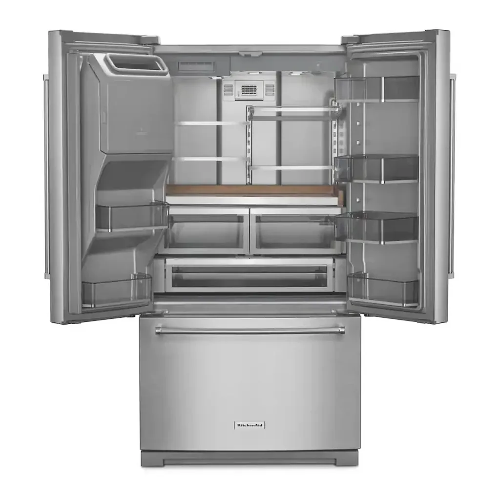EditionSANI-KRFF577KPS-6534858-02 KitchenAid KRFF577KPS - 36 in. Wide 26.8 cu. ft. Standard-Depth French Door Refrigerator with Exterior Ice and Water Dispenser - Stainless Steel