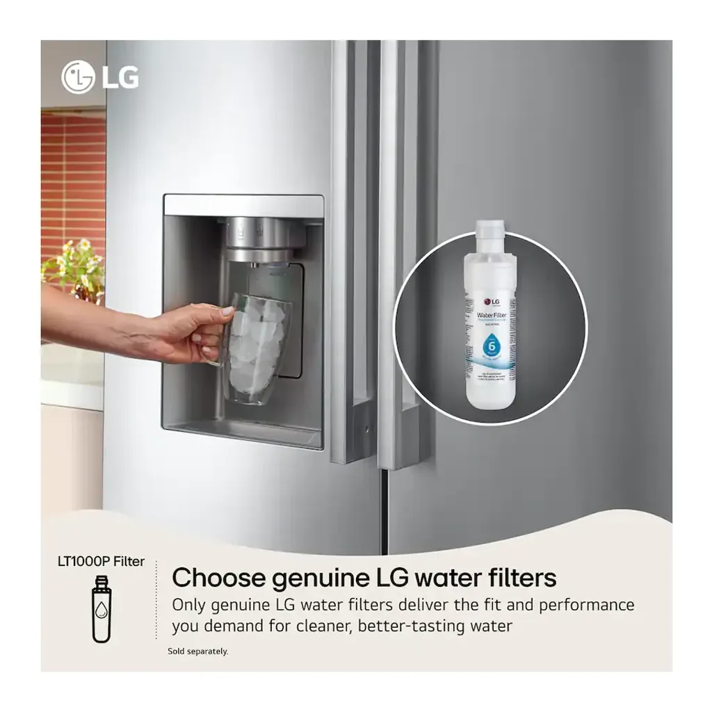 EditionSANI-LS27T3230S-6593466-06 LG - 36-in Wide 26.6 Cu. Ft. Side-by-Side Smart Refrigerator with External Ice and Water - Stainless Steel
