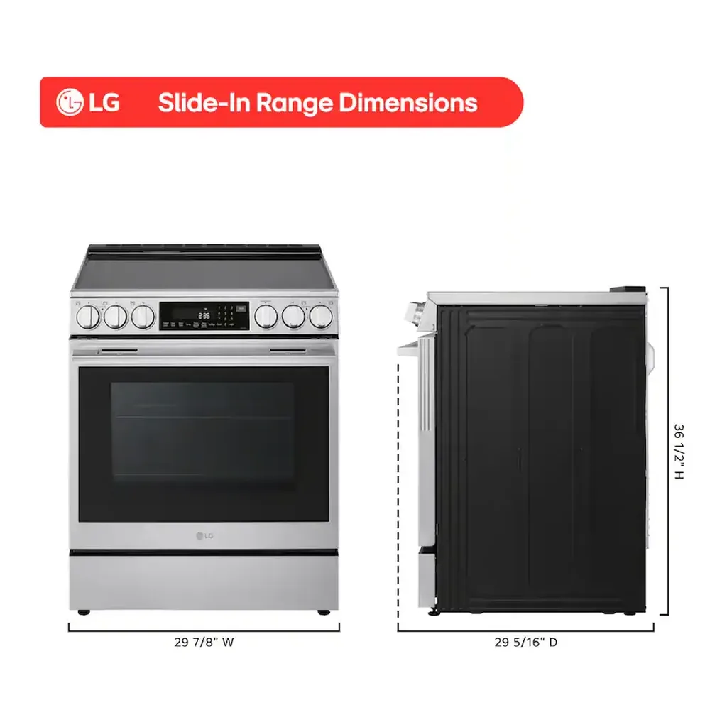 EditionSANI-LSEL6337XE-6619431-03 LG LSEL6337XE - 30-in Wide 6.3 Cu. Ft. Slide-In Electric True Convection Smart Range with 5 Elements, Air Fry and 2 UltraHeat Elements - Stainless Steel