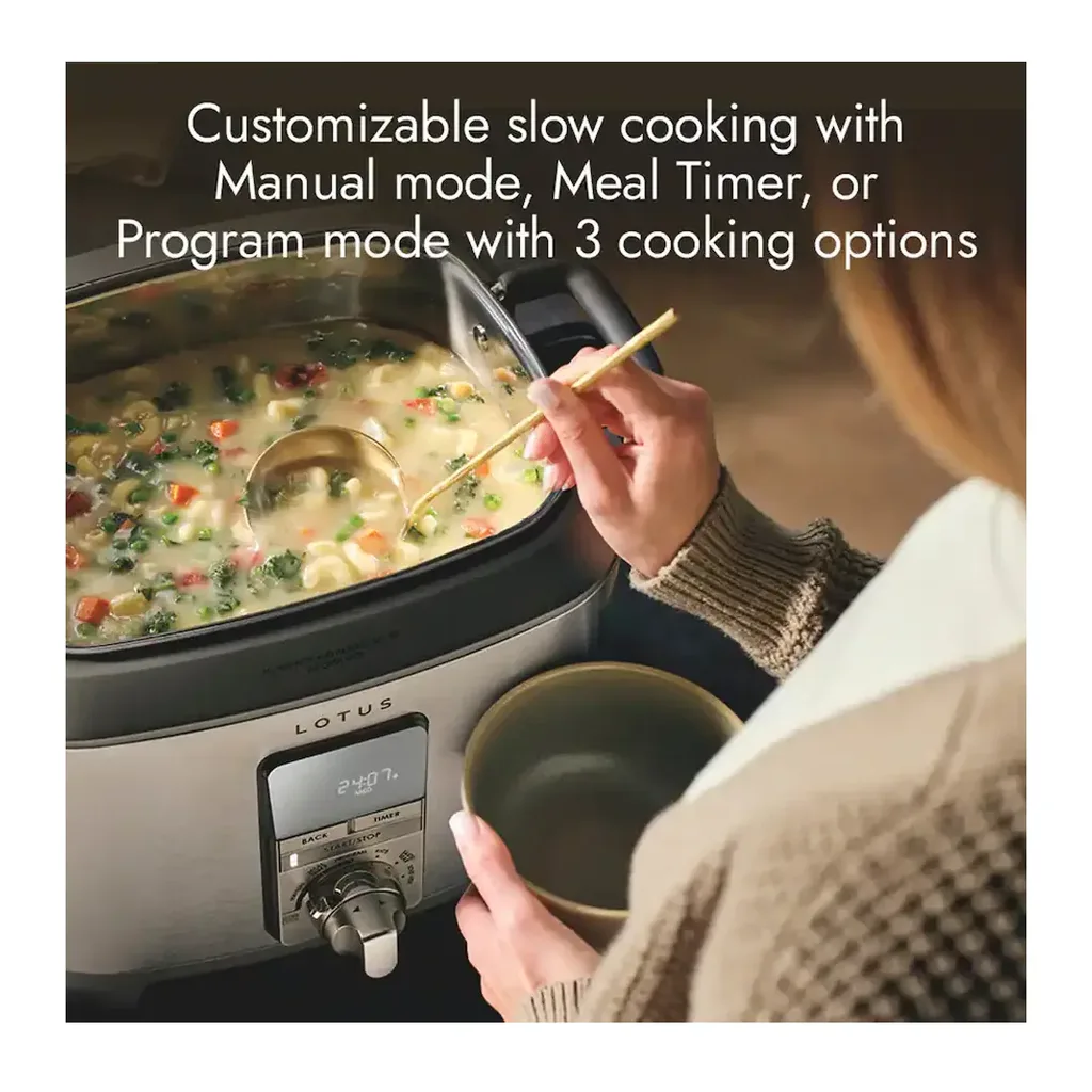 Lotus - Professional Series The Sous™ Multi-Function Cooker with Tri-Ply Dutch Oven - Stainless Steel – product image 3 Lotus - Professional Series The Sous™ Multi-Function Cooker with Tri-Ply Dutch Oven - Stainless Steel – product view 3