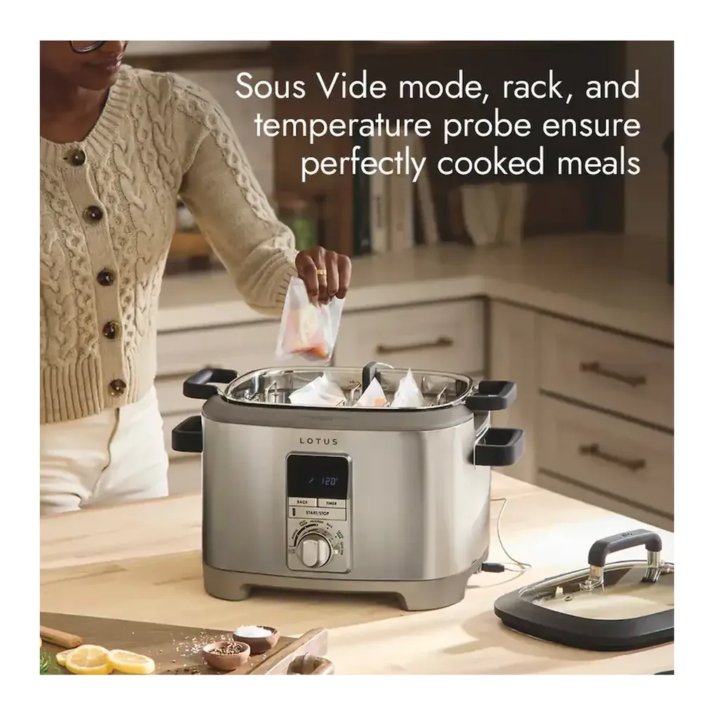 EditionSANI-LTSSC500-13102462-05 Lotus - Professional Series The Sous™ Multi-Function Cooker with Tri-Ply Dutch Oven - Stainless Steel – product view 5