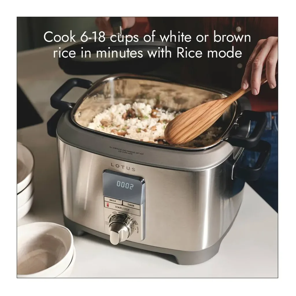 Lotus - Professional Series The Sous™ Multi-Function Cooker with Tri-Ply Dutch Oven - Stainless Steel – product image 6 Lotus - Professional Series The Sous™ Multi-Function Cooker with Tri-Ply Dutch Oven - Stainless Steel – product view 6