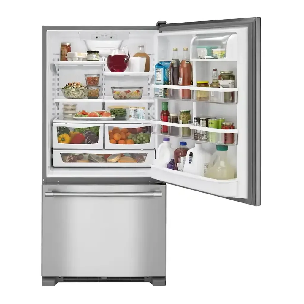 EditionSANI-MBF1958FEZ-5582409-05 Maytag MBF1958FEZ - 30 in. Wide 19 cu. ft. Bottom-Freezer Refrigerator with Humidity-Controlled FreshLock Crispers - Stainless Steel