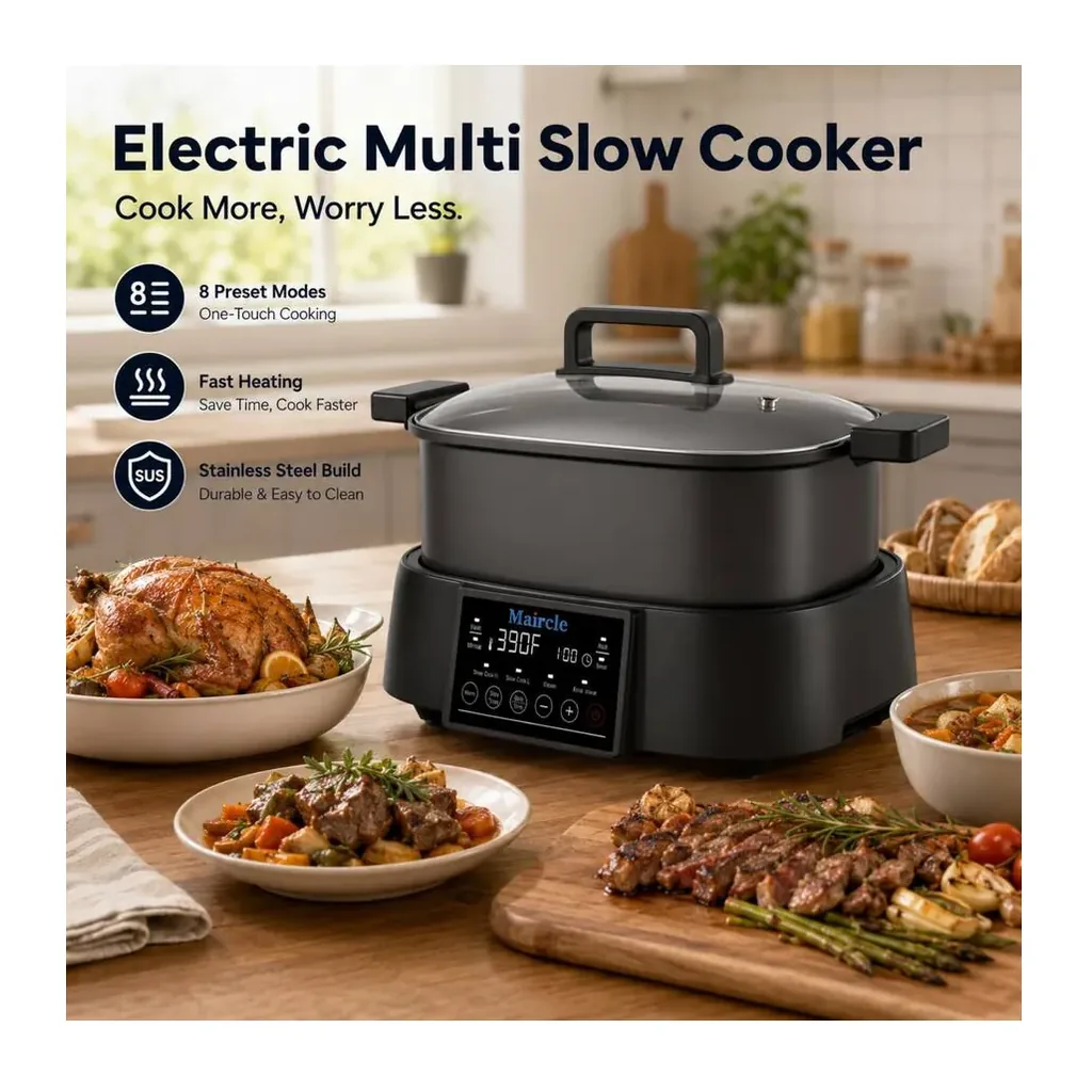 EditionSANI-MC01A-12995005-03 MOOSOO MC01A Digital Programmable Slow Cooker, 6.5Qt Large Multi-cooker with Timer, Temp Control - Black