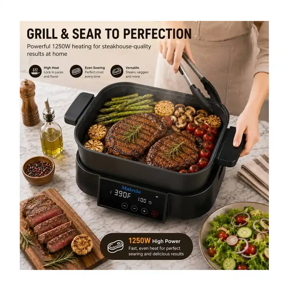 EditionSANI-MC01A-12995005-06 MOOSOO MC01A Digital Programmable Slow Cooker, 6.5Qt Large Multi-cooker with Timer, Temp Control - Black