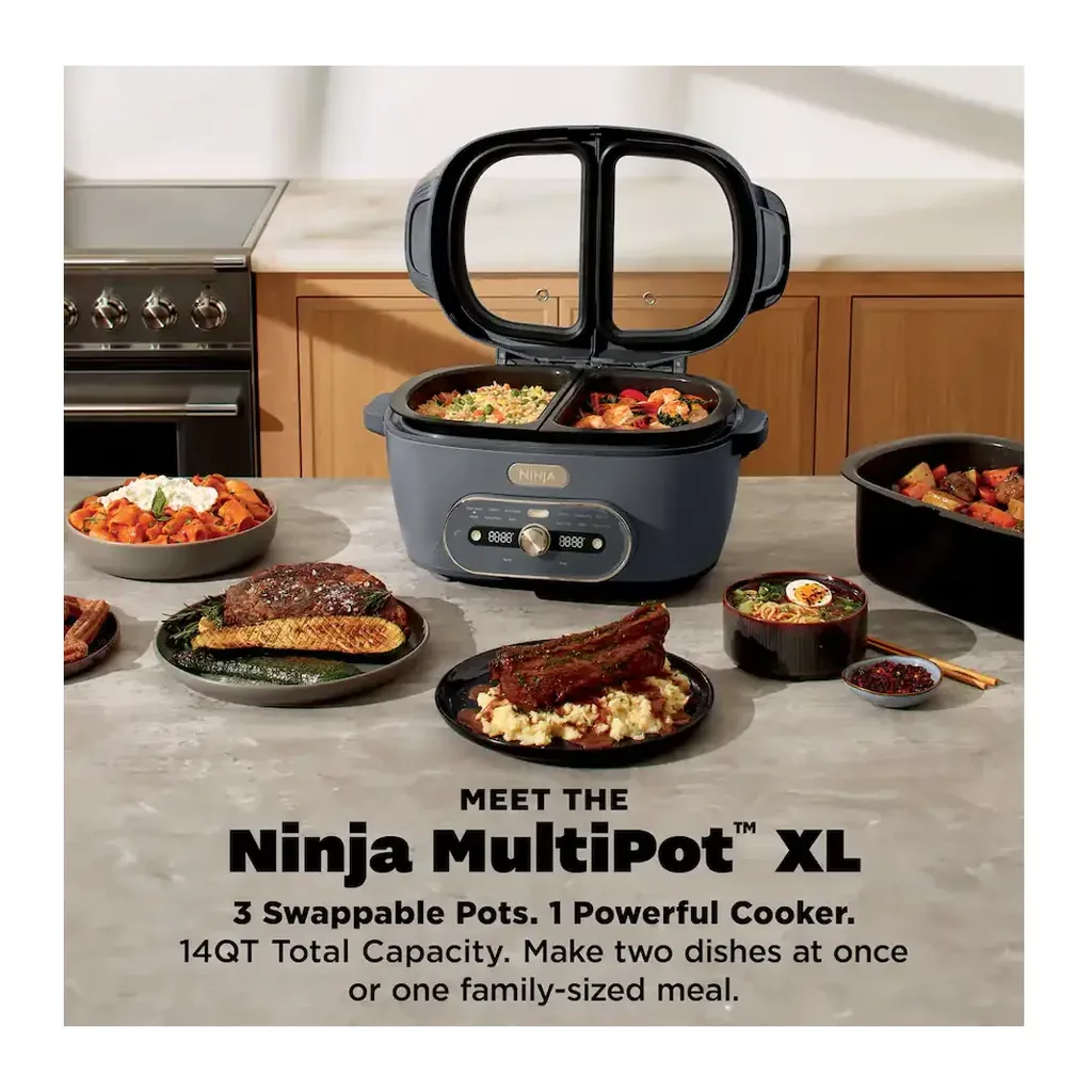 Ninja - MultiPot XL 12-in-1 DualZone Multicooker - Cyberspace – product image 4 Ninja - MultiPot XL 12-in-1 DualZone Multicooker - Cyberspace – product view 4