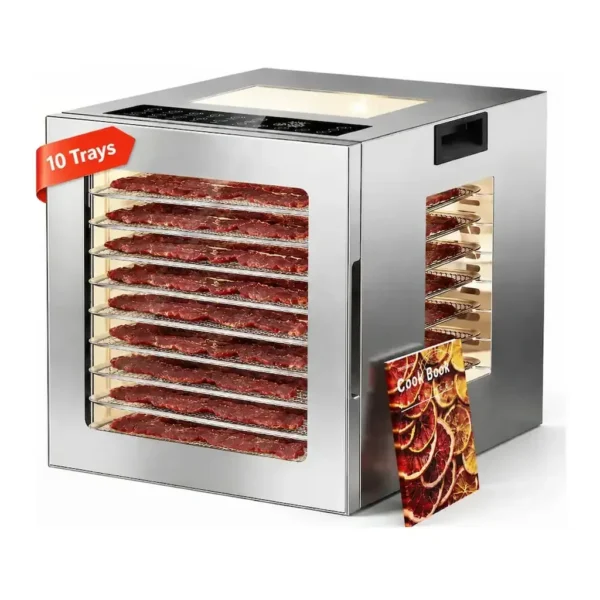 EditionSANI-Manastin-Food-Dehydrator-10-Stainless-Steel-Trays-10-Smart-Presets-48H-Timer-Silver-13119557-01 Manastin Food Dehydrator, 10 Stainless Steel Trays, 10 Smart Presets, 48H Timer — Silver
