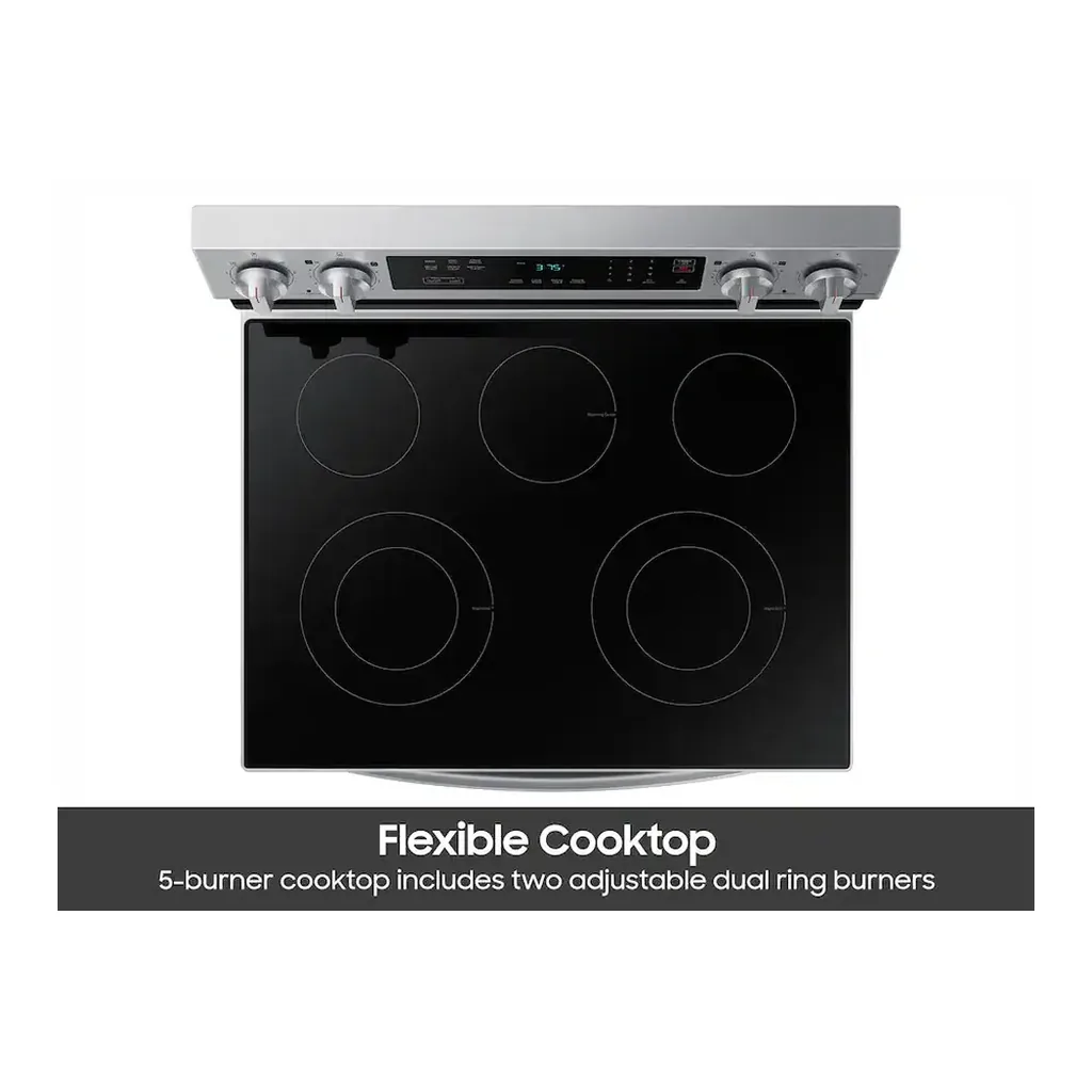 EditionSANI-NE63A6311SS-6447911-04 Samsung NE63A6311SS - 30 in. Wide 5 Elements 6.3 cu. ft. Freestanding Electric Range with Rapid Boil, WiFi & Self Clean - Stainless Steel