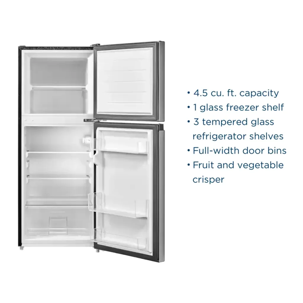 EditionSANI-NS-CF45TMSS26L-6634588-03 Insignia - 4.5 Cu. Ft. Mini Fridge with Top Freezer and ENERGY STAR Certification - Stainless Steel Look