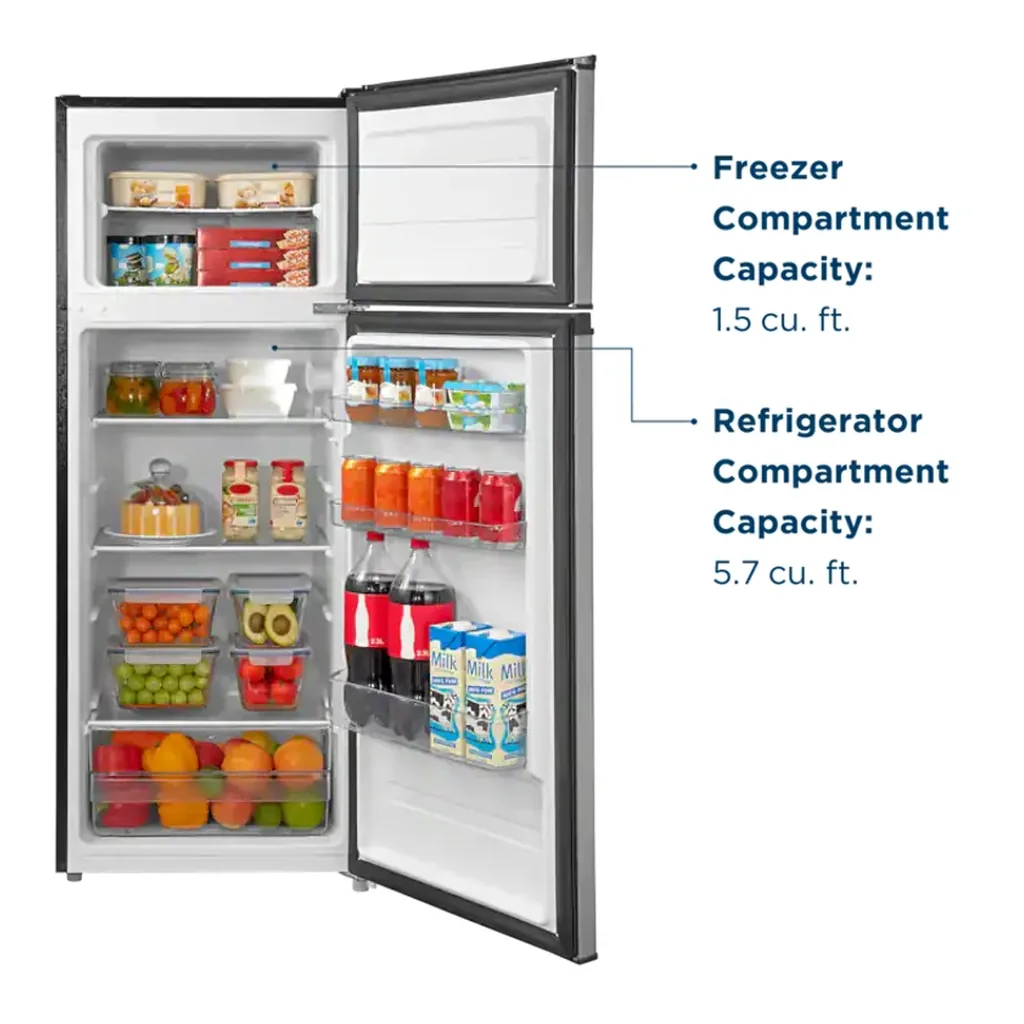 EditionSANI-NS-CF72TMSS26L-6634587-03 Insignia - 7.2 Cu. Ft. Mini Fridge with Top Freezer and ENERGY STAR Certification - Stainless Steel Look