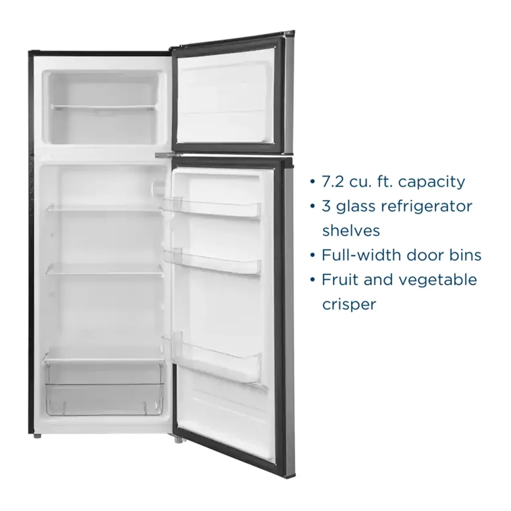 EditionSANI-NS-CF72TMSS26L-6634587-04 Insignia - 7.2 Cu. Ft. Mini Fridge with Top Freezer and ENERGY STAR Certification - Stainless Steel Look