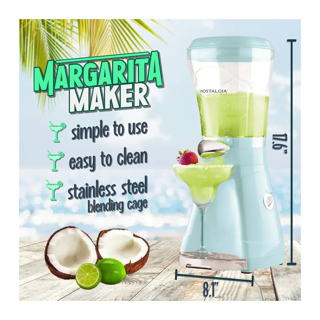 EditionSANI-Nostalgia-NMSB64AQ-12829740-02 Nostalgia NMSB64AQ 64-oz. Margarita and Slush Maker – Aqua