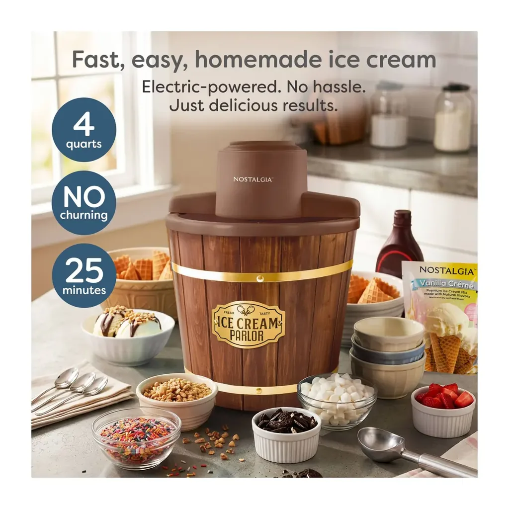 EditionSANI-Nostalgia-NWICM4DB-12609417-02 Nostalgia NWICM4DB 4-Qt. Electric Ice Cream Maker – Dark Brown