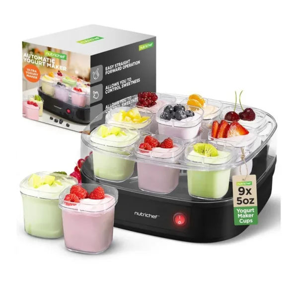 EditionSANI-NutriChef-NCKN128G9-12077728-01 NutriChef NCKN128G9 9-Cup Yogurt Maker – Black