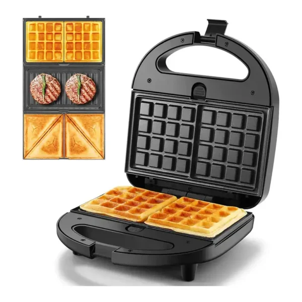 EditionSANI-OSTBA-3-in-1-Sandwich-Maker-Panini-Press-Waffle-Maker-3-Removable-Non-stick-Plates-Black-11151490-01 OSTBA 3-in-1 Sandwich Maker, Panini Press & Waffle Maker, 3 Removable Non-stick Plates — Black
