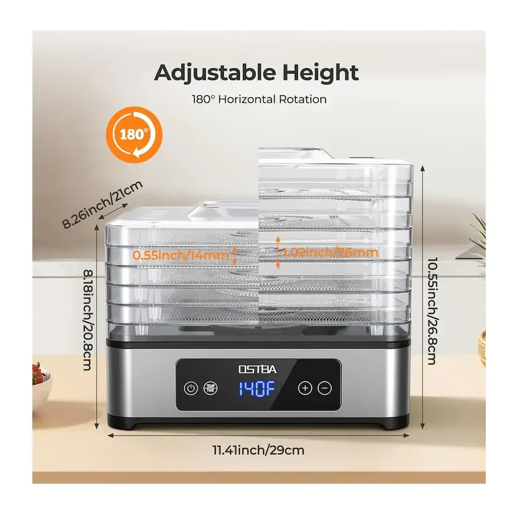 EditionSANI-OSTBA-FD-1019-Food-Dehydrator-with-5-Stainless-Steel-Trays-Silver-11151831-05 OSTBA FD-1019 Food Dehydrator with 5 Stainless Steel Trays — Silver