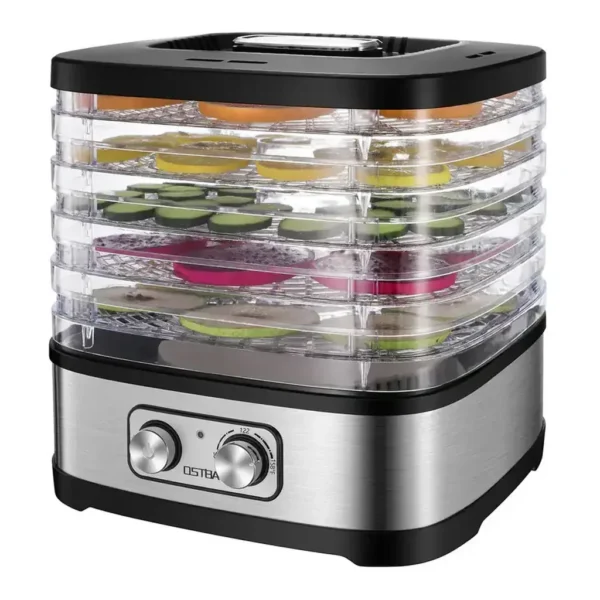 EditionSANI-OSTBA-GGJ-261A-Rotary-Control-Food-Dehydrator-with-5-BPA-Free-Trays-Silver-11151829-01 OSTBA GGJ-261A Rotary-Control Food Dehydrator with 5 BPA-Free Trays — Silver