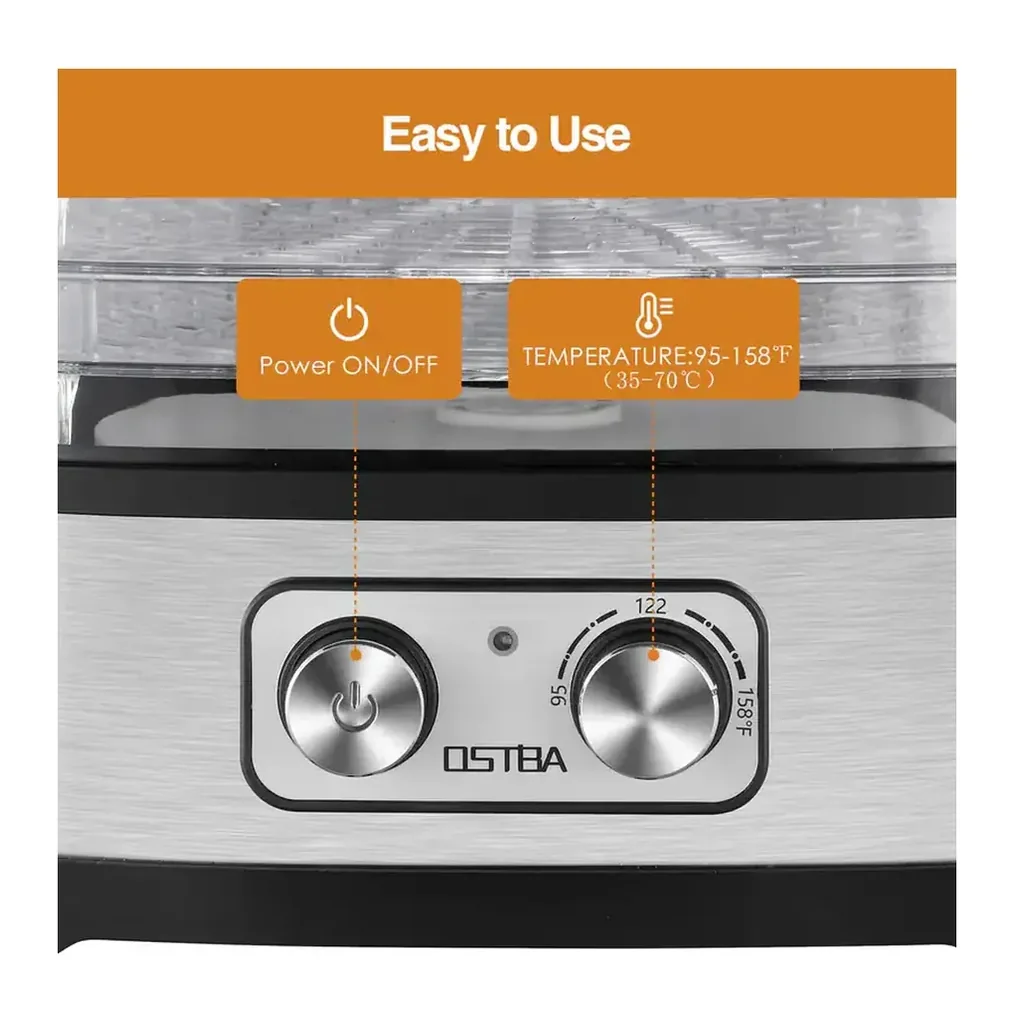 EditionSANI-OSTBA-GGJ-261A-Rotary-Control-Food-Dehydrator-with-5-BPA-Free-Trays-Silver-11151829-02 OSTBA GGJ-261A Rotary-Control Food Dehydrator with 5 BPA-Free Trays — Silver