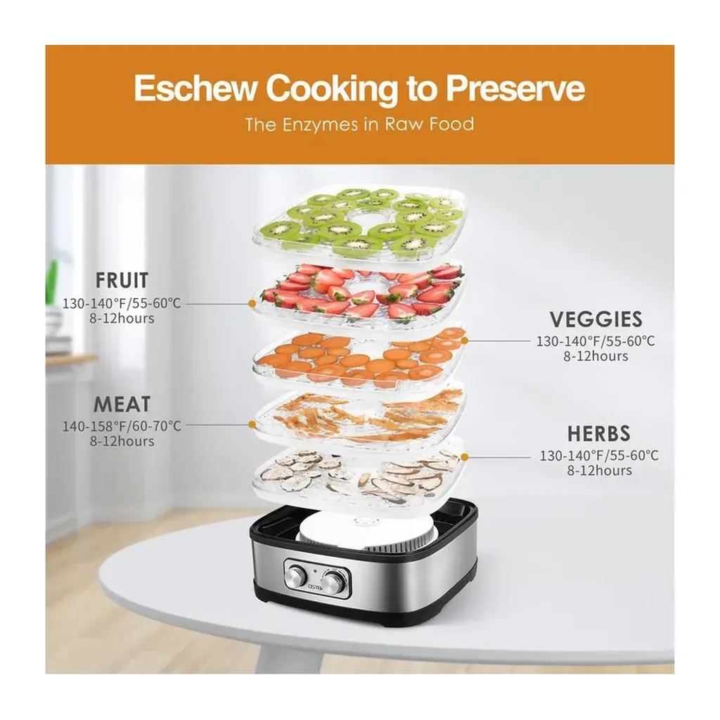EditionSANI-OSTBA-GGJ-261A-Rotary-Control-Food-Dehydrator-with-5-BPA-Free-Trays-Silver-11151829-04 OSTBA GGJ-261A Rotary-Control Food Dehydrator with 5 BPA-Free Trays — Silver