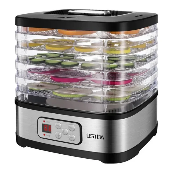 EditionSANI-OSTBA-GGJ-261B-Digital-Food-Dehydrator-with-5-BPA-Free-Trays-Silver-11151830-01 OSTBA GGJ-261B Digital Food Dehydrator with 5 BPA-Free Trays — Silver