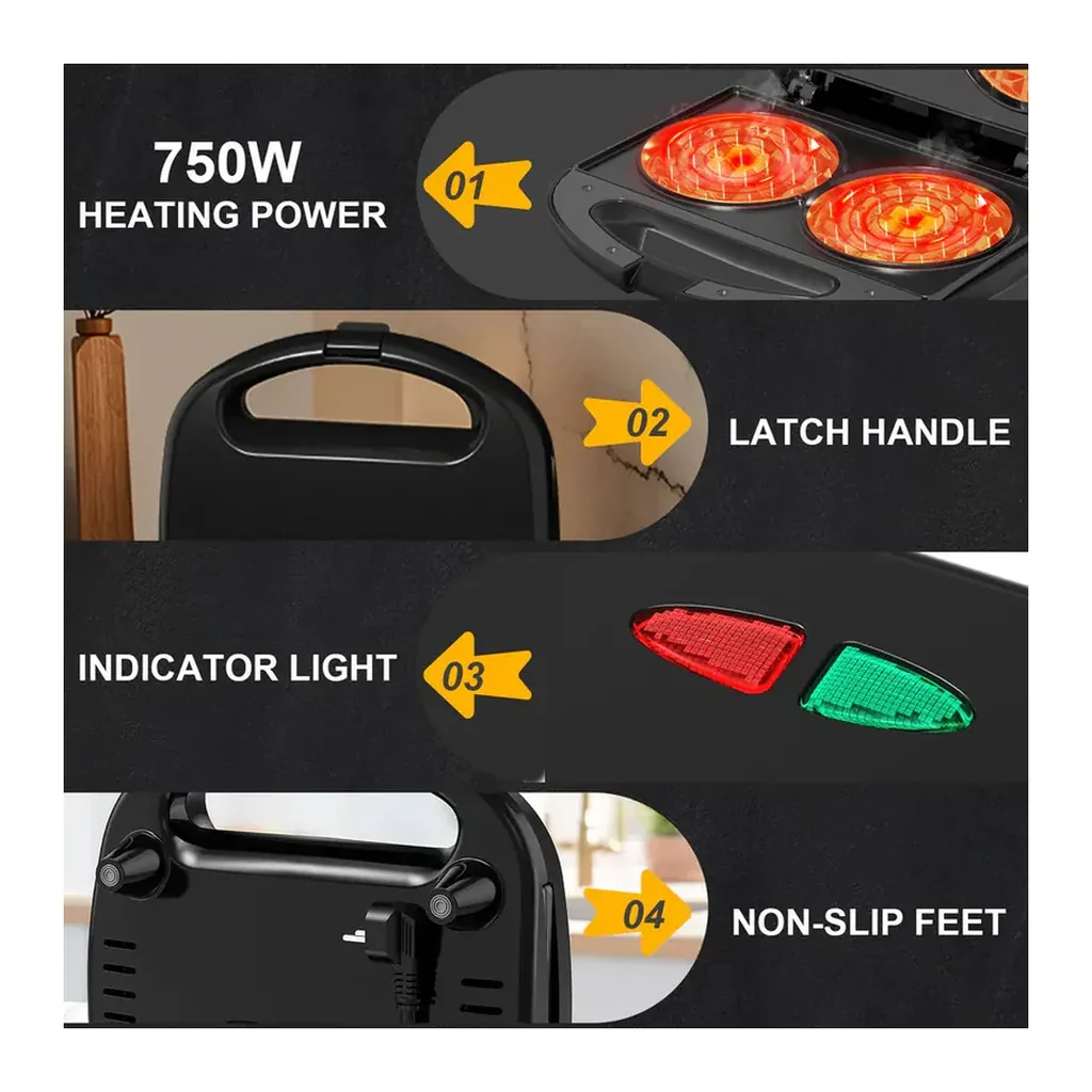 EditionSANI-OSTBA-Mini-Waffle-Maker-Double-4-Inch-Belgian-Waffle-Iron-Black-11151491-03 OSTBA Mini Waffle Maker, Double 4-Inch Belgian Waffle Iron — Black