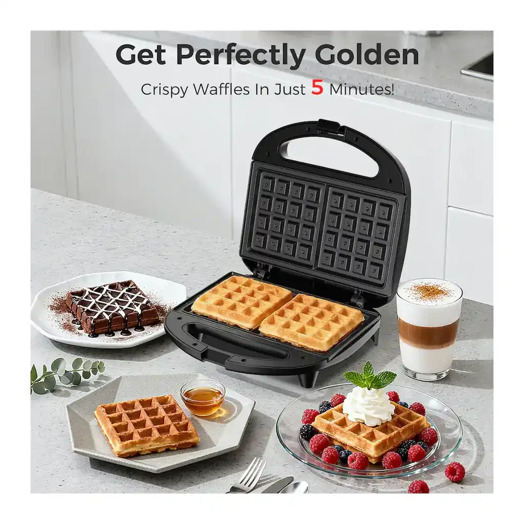 EditionSANI-OSTBA-Waffle-Maker-2-Slice-Belgian-Waffle-Iron-Nonstick-Black-11151492-02 OSTBA Waffle Maker, 2-Slice Belgian Waffle Iron, Nonstick — Black