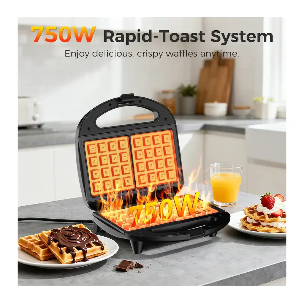 EditionSANI-OSTBA-Waffle-Maker-2-Slice-Belgian-Waffle-Iron-Nonstick-Black-11151492-04 OSTBA Waffle Maker, 2-Slice Belgian Waffle Iron, Nonstick — Black
