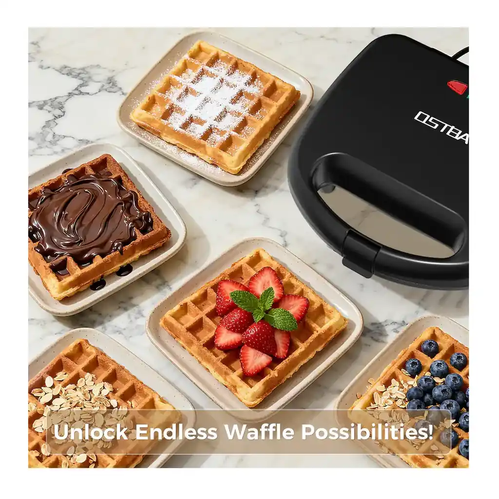 EditionSANI-OSTBA-Waffle-Maker-2-Slice-Belgian-Waffle-Iron-Nonstick-Black-11151492-05 OSTBA Waffle Maker, 2-Slice Belgian Waffle Iron, Nonstick — Black