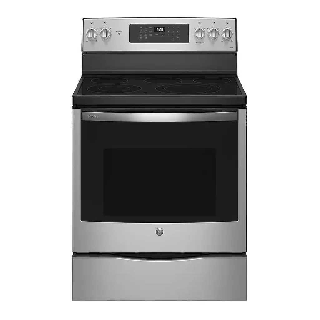EditionSANI-PB900YVFS-6570067-01 GE Profile PB900YVFS - 30" Wide 5 Elements 6.2 Cu. Ft. Smart Free-Standing Electric Convection Range w/ Self-Clean and Steam Clean and Air Fry - Stainless Steel