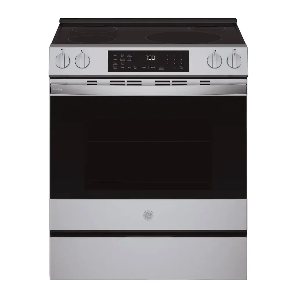 EditionSANI-PHS700AYFS-6623983-01 GE Profile PHS700AYFS - 30 in. Wide 4 Element 5.3 Cu. Ft. Slide-In Electric Induction Convection Range with Air Fry and EasyWash Oven Tray - Stainless Steel