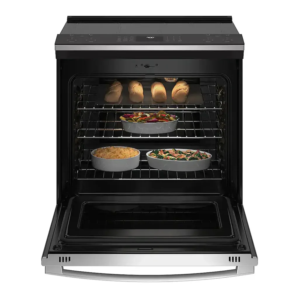 EditionSANI-PHS930YPFS-6444714-03 GE Profile PHS930YPFS - 30 in. Wide 5 Elements 5.3 Cu. Ft. Slide-In Electric Induction True Convection Range with No Preheat Air Fry and Wi-Fi - Stainless Steel