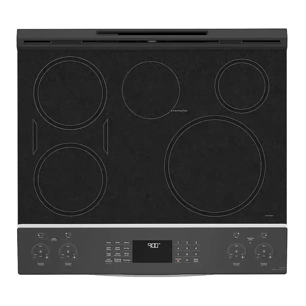 EditionSANI-PHS930YPFS-6444714-04 GE Profile PHS930YPFS - 30 in. Wide 5 Elements 5.3 Cu. Ft. Slide-In Electric Induction True Convection Range with No Preheat Air Fry and Wi-Fi - Stainless Steel