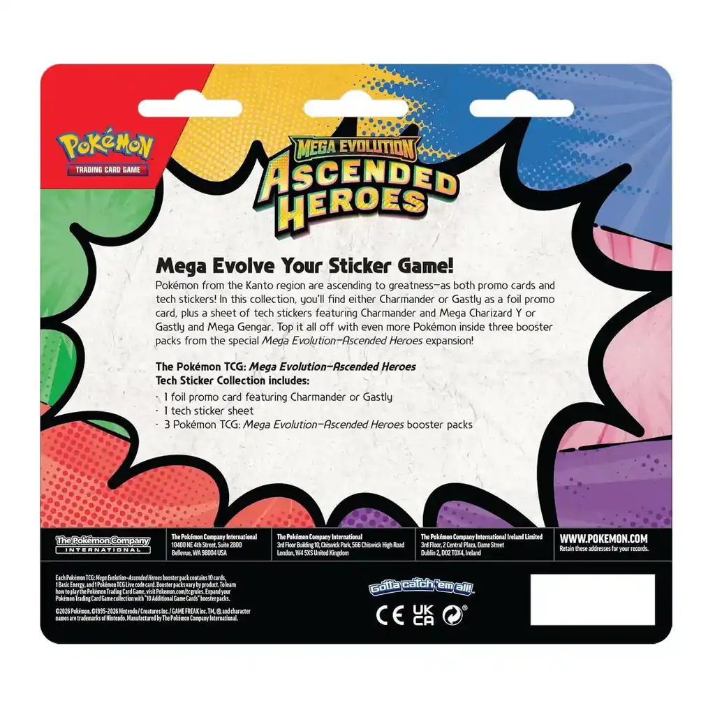 EditionSANI-Pokemon-ML-306246-01 Pokemon TCG Ascended Heroes ME2.5-3PK Charmander Tech Sticker Collection