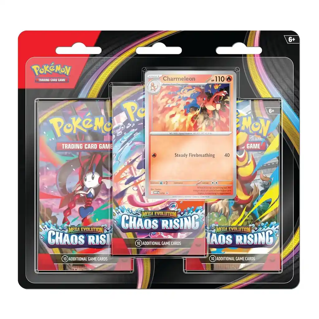 EditionSANI-Pokemon-ML-306320-03 Pokemon TCG Mega Evolution Chaos Rising ME04-3PK 3-Pack Blister