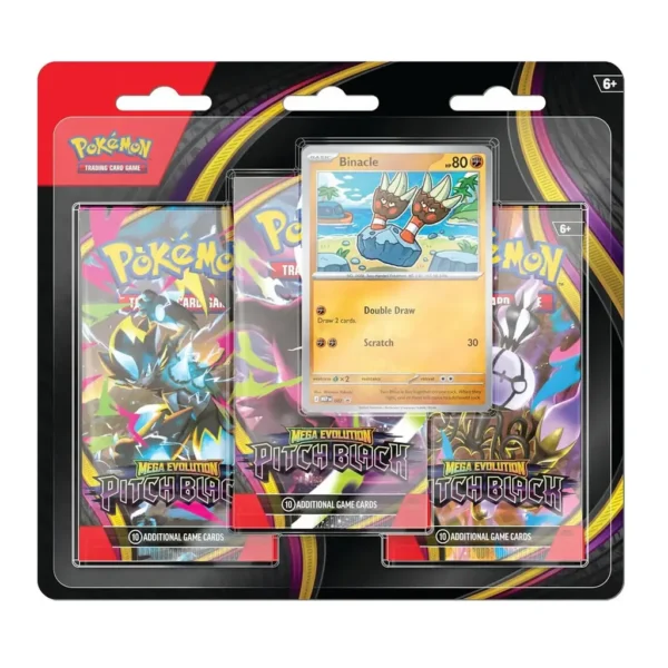 EditionSANI-Pokemon-ML-307856-01 Pokemon TCG Mega Evolution Pitch Black ME05-3PK 3-Pack Blister