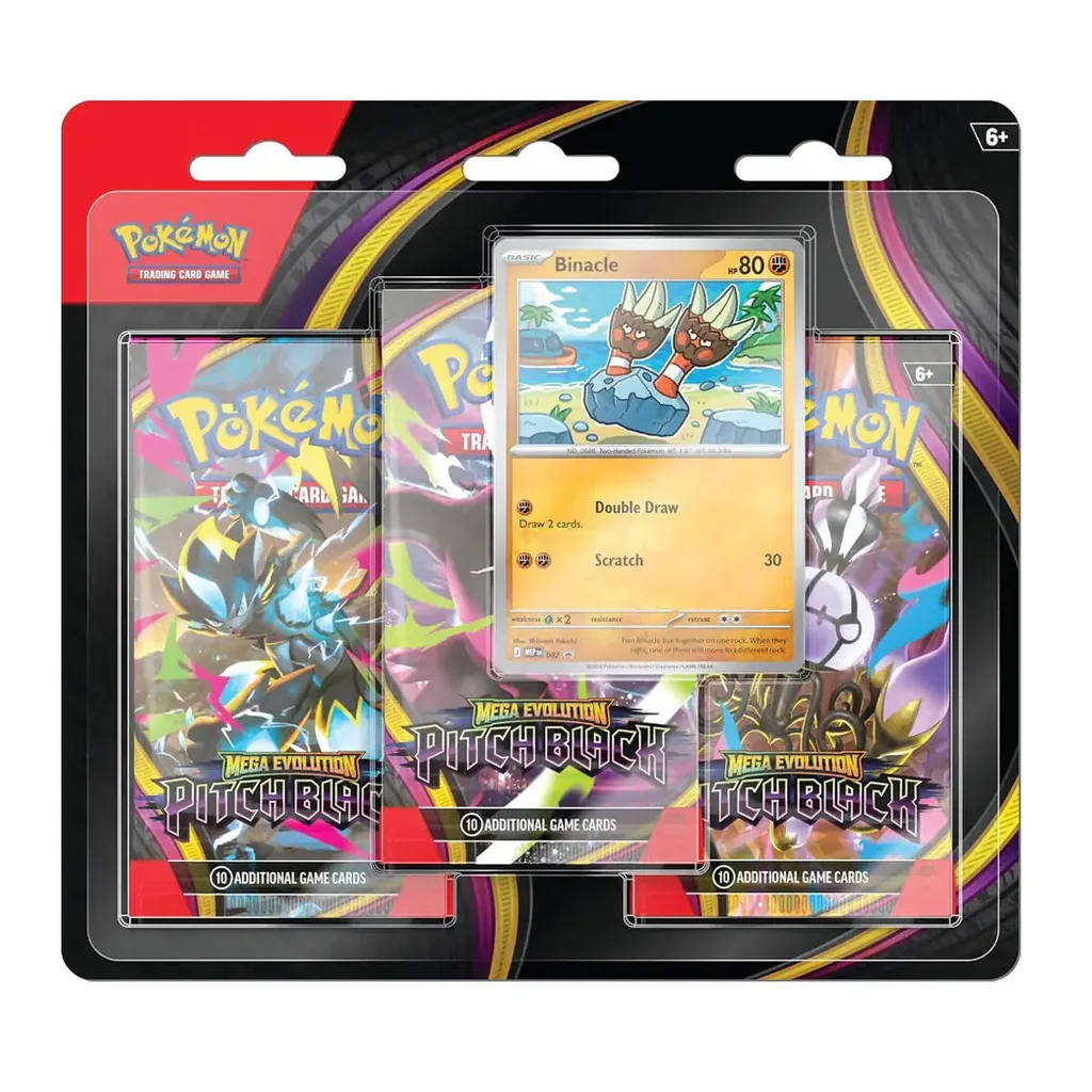 EditionSANI-Pokemon-ML-307856-01 Pokemon TCG Mega Evolution Pitch Black ME05-3PK 3-Pack Blister