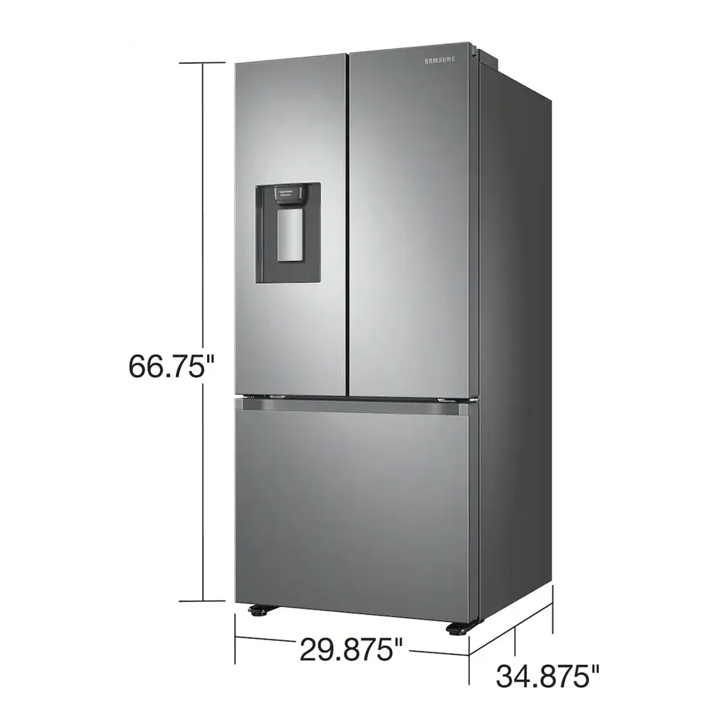 EditionSANI-RF22A4221SR-AA-6471965-02 Samsung - 30 in. Wide 22 cu. ft. 3-Door French Door Smart Refrigerator with External Water Dispenser - Stainless Steel