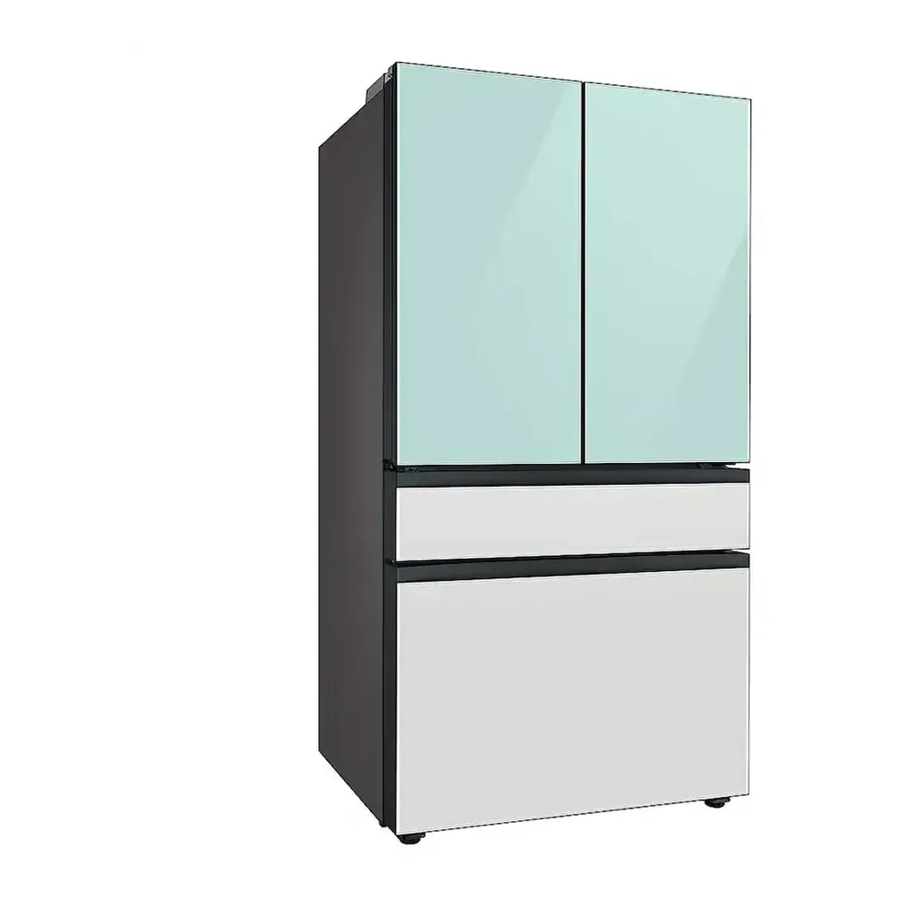 EditionSANI-RF29BB86004MAA-6493525-02 Samsung RF29BB86004MAA - 36 in. Wide BESPOKE 29 cu. ft 4-Door French Door Smart Refrigerator with Beverage Center - Morning Blue Glass