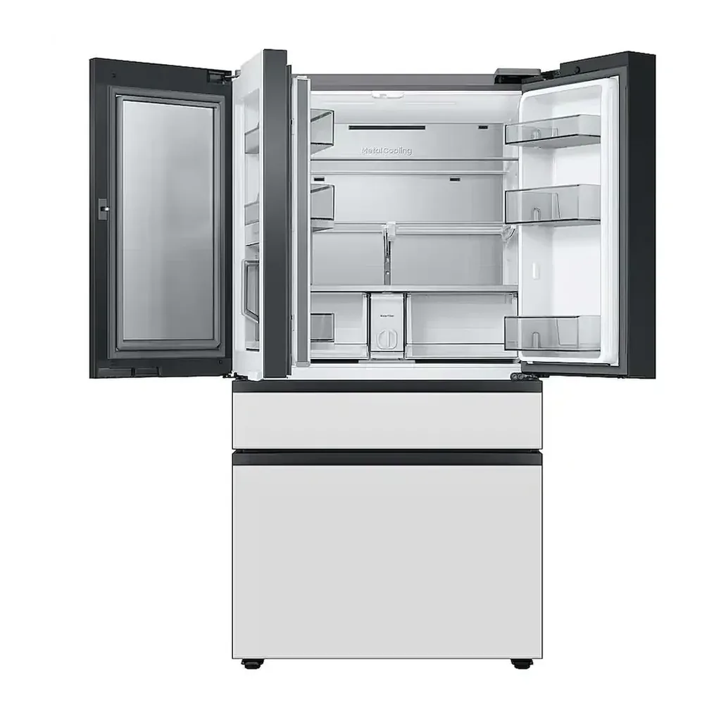EditionSANI-RF29BB86004MAA-6493525-04 Samsung RF29BB86004MAA - 36 in. Wide BESPOKE 29 cu. ft 4-Door French Door Smart Refrigerator with Beverage Center - Morning Blue Glass