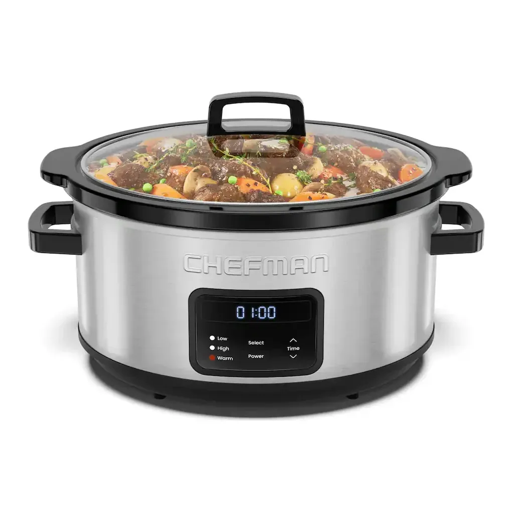 EditionSANI-RJ15-7-SS-D-12747774-01 Chefman RJ15-7-SS-D 7 Quart Digital Slow Cooker with 24-Hour Timer, Auto Warm Function - Stainless Steel