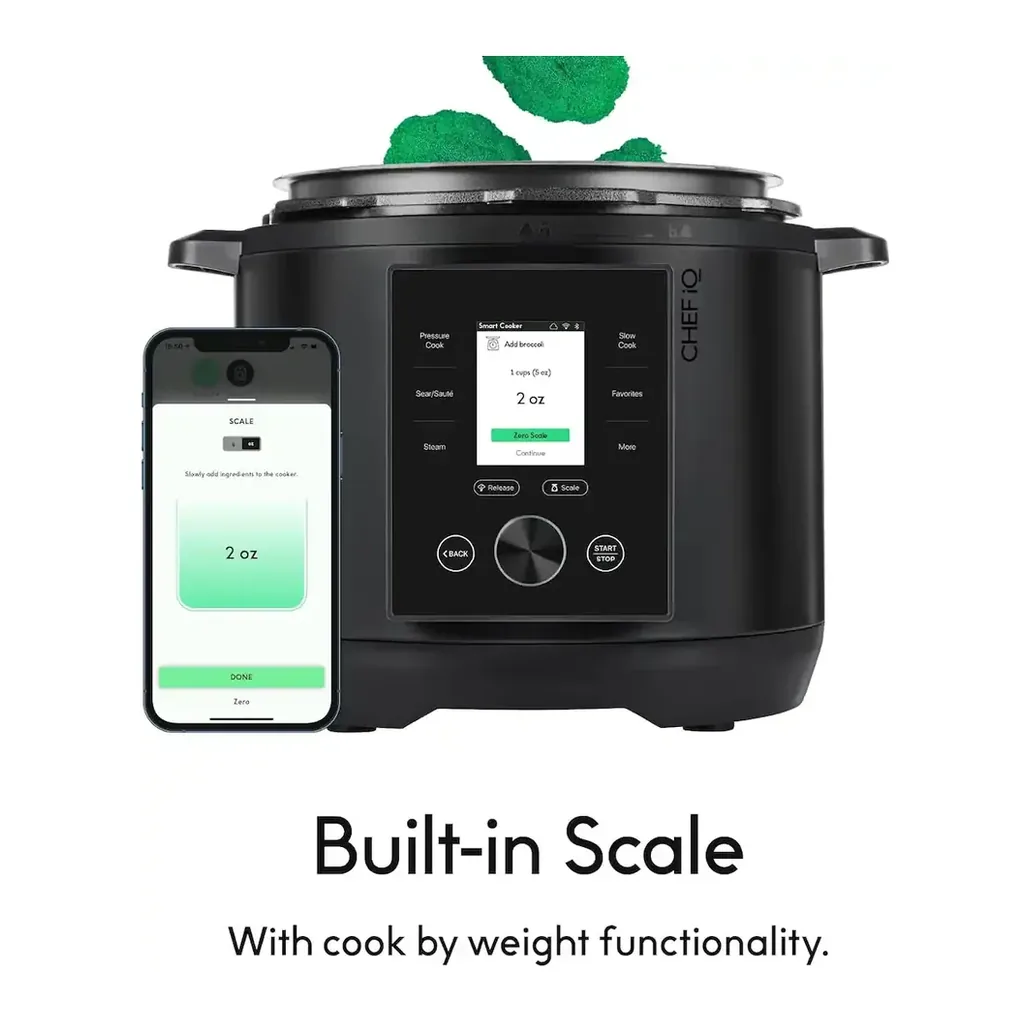 CHEF iQ - Multi-Function Smart Cooker w/ 10 Functions and Built-in Scale - Black – product image 5 CHEF iQ - Multi-Function Smart Cooker w/ 10 Functions and Built-in Scale - Black – product view 5