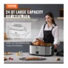 EditionSANI-RO2-10146464-02 VEVOR RO2 Electric Roaster Oven, 24 QT Turkey Roaster Oven with Self-Basting Lid, 1450W Roaster Oven with Defrost & Warm Function - Silver
