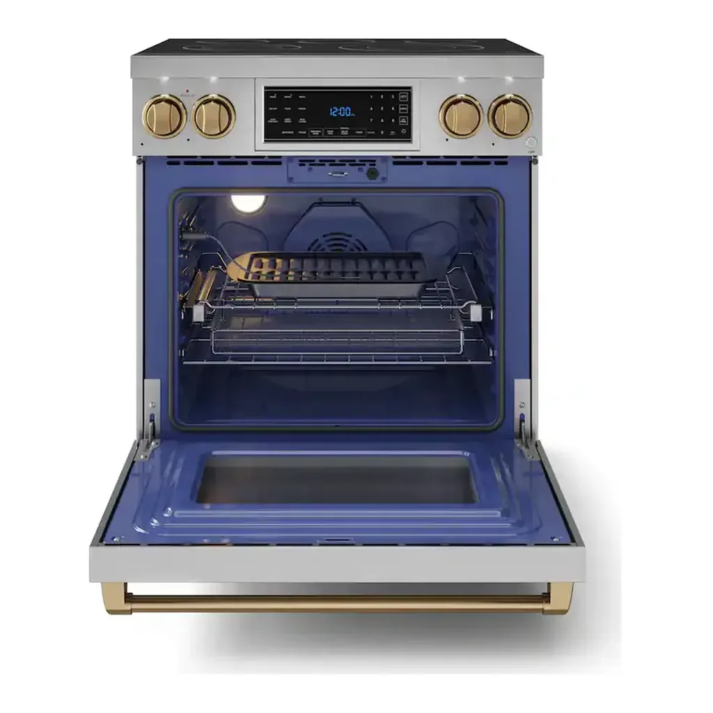 EditionSANI-RSE30-BRZ-6615261-06 Thor Kitchen RSE30-BRZ - 30 in. Wide 5 Elements Gordon Ramsay Series by Thor Kitchen 4.55 Cu. Ft Freestanding Electric Range with Bronze Hardware - Stainless Steel