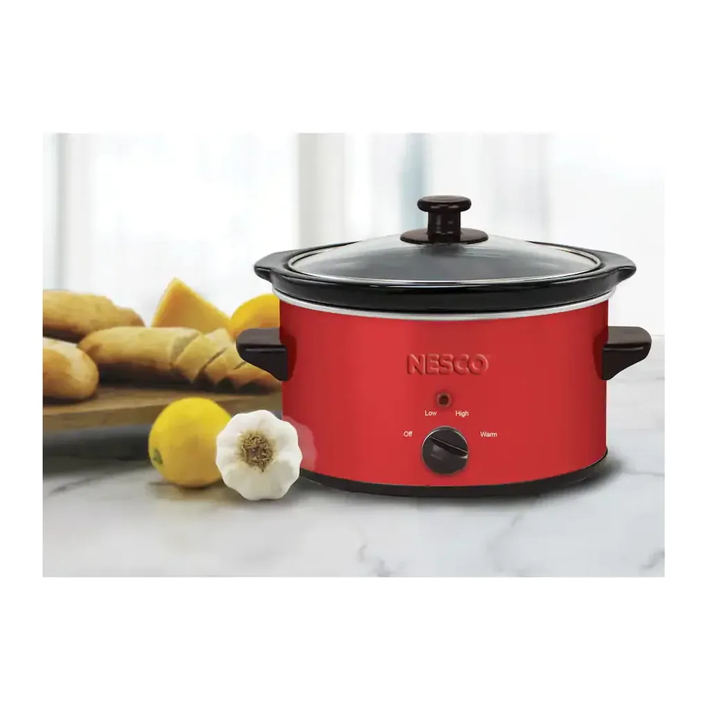 Nesco - 1.5-Qt 120-Watt Metallic Slow Cooker - Red – product image 2 Nesco - 1.5-Qt 120-Watt Metallic Slow Cooker - Red – product view 2
