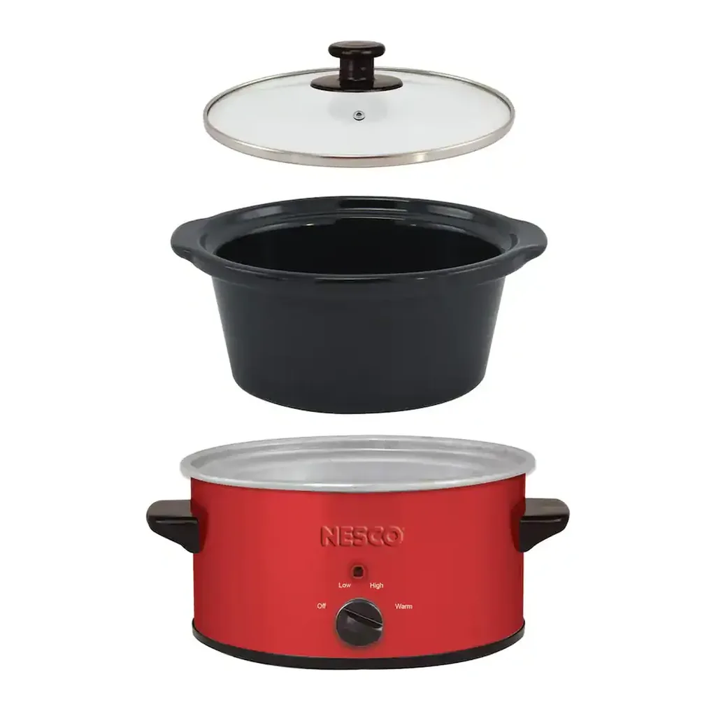 Nesco - 1.5-Qt 120-Watt Metallic Slow Cooker - Red – product image 3 Nesco - 1.5-Qt 120-Watt Metallic Slow Cooker - Red – product view 3