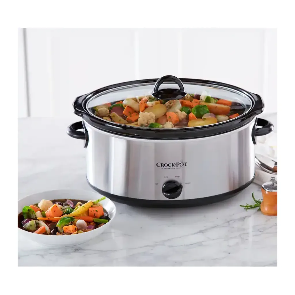Crock-Pot - 7-Quart Oval Manual Slow Cooker - Stainless Steel – product image 5 Crock-Pot - 7-Quart Oval Manual Slow Cooker - Stainless Steel – product view 5
