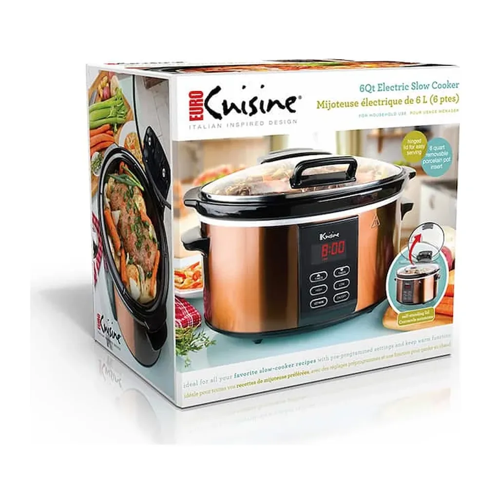 EditionSANI-SCX6-10184355-06 Euro Cuisine SCX6 Programmable Slow Cooker 6 Quart - Copper