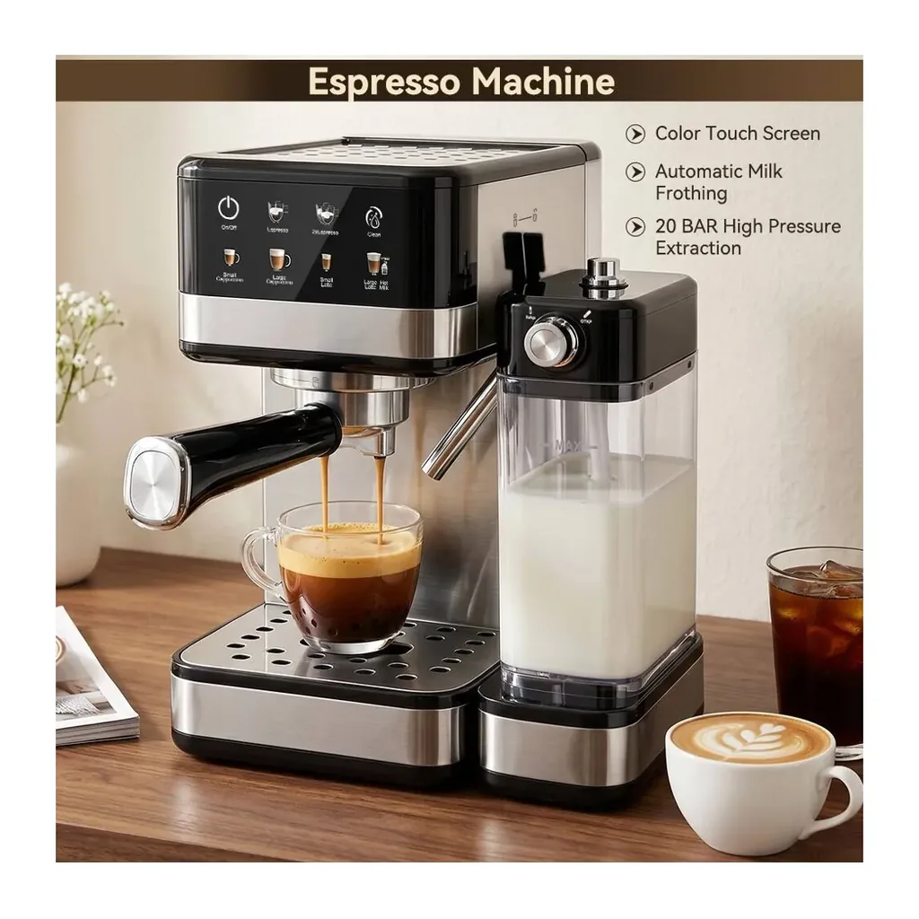 EditionSANI-Topteng-H128-A001-US-13088290-05 Topteng 20-Bar Espresso Machine with Automatic Milk Frother – Silver